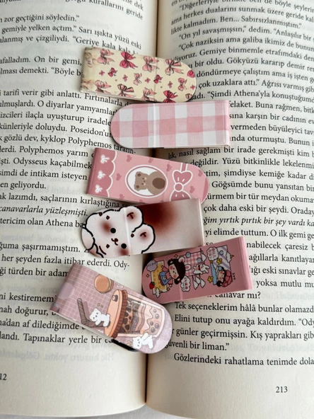 Kawaii Ribbon Magnetic Bookmark / Kitap Ayracı 6lı Set - 2