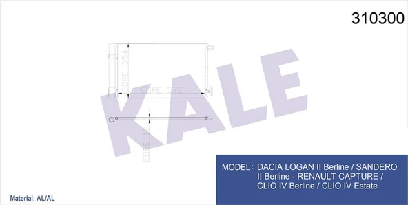 KLIMA KONDANSER FIORINO 1.3 JTD-NEMO 1.4 HDI-BIPPER 1.4 HDI - KALE 010ABC080