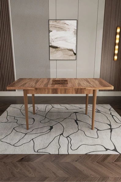UZMHOME 6 Kişilik Açılır Masa Sandalye Takımı Mutfak Masası Takımı Salon Masası Yemek Masası Masa Takımı - 2