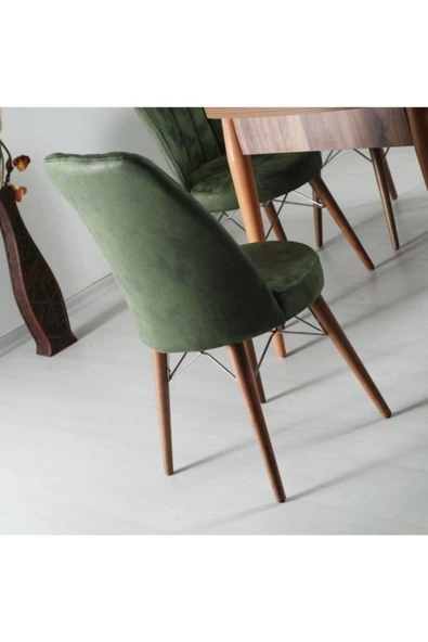 Akay Home Sena 6 Kişilik Krem Açılır Ahşap Mutfak Masası Yemek Masa Sandalye Takımı - 6