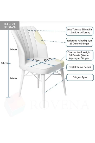 Kaktüs Avm 6 Kişilik Açılır Mdf Masa Sandalye Takımı Mutfak Masası Takımı Salon Masası - 4