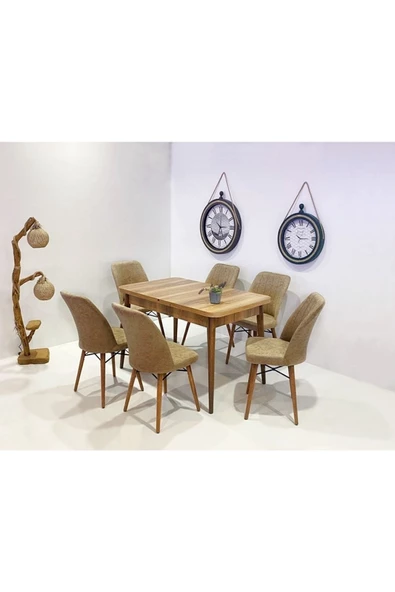 Kaktüs Avm 6 Kişilik Açılır Masa Sandalye Takımı Mutfak Masası Takımı Salon Masası Yemek Masası Masa Takımı