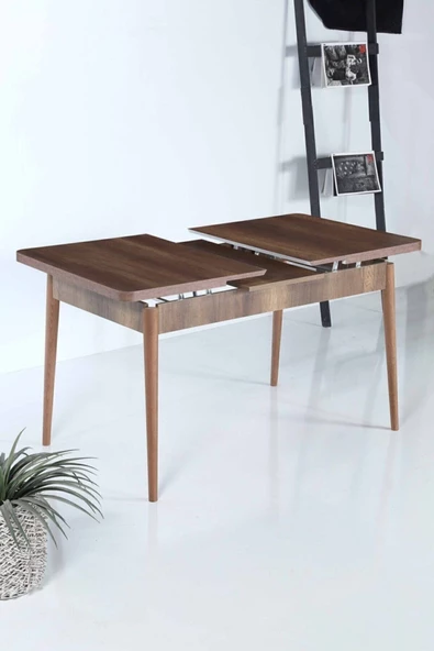 Lion 170X80 Barok Ceviz Açılır Yemek Ve Mutfak Masa Takımı 6 Sandalyeli - 4