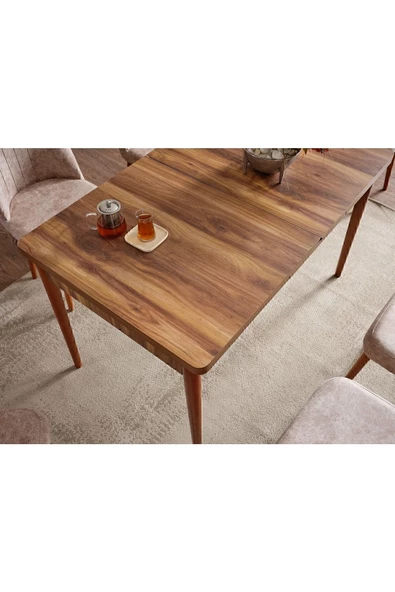Adahome Inci Açılır 6 Kişilik Mutfak Masası Takımı Yemek Masası Takımı - 2