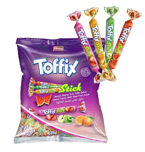 Toffix Stick Meyveli Mix Şeker 800 Gr. (1 Poşet)