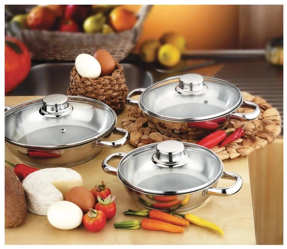 GÜLSAN ÇELİK KAPAKLI 6 PARÇA OMLET SAHAN SETİ - 2