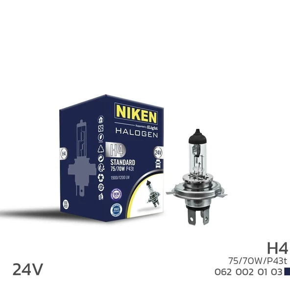 Niken 24V H4 75W/70W Halojen Ampul P43T