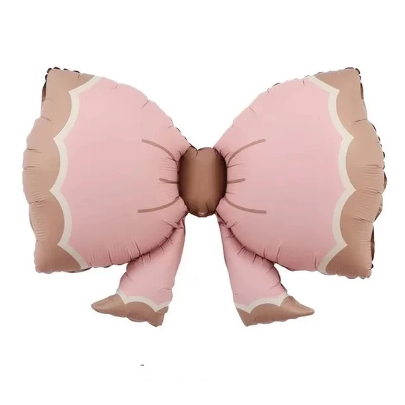 Retro Pembe Bowtie Fiyonk Folyo Balon 91x60 cm