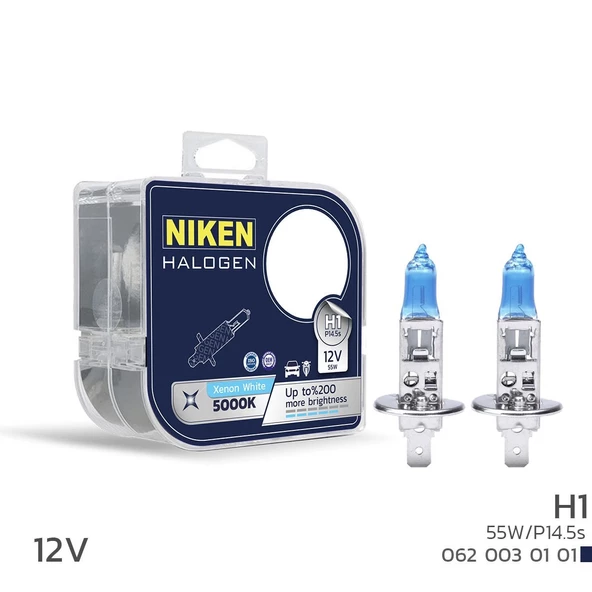 Niken 12V H1 55W Beyaz Işık Ampul P14.5s 5000K