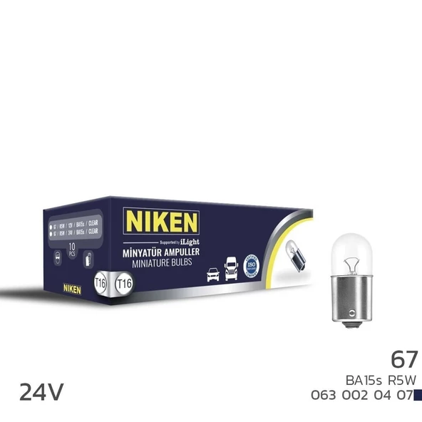 Niken 24V 67 Ampul (R5W) BA15S 10 LU