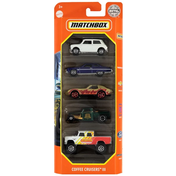 Matchbox Beşli Araba Seti - Mini Chevrolet Gm Ford