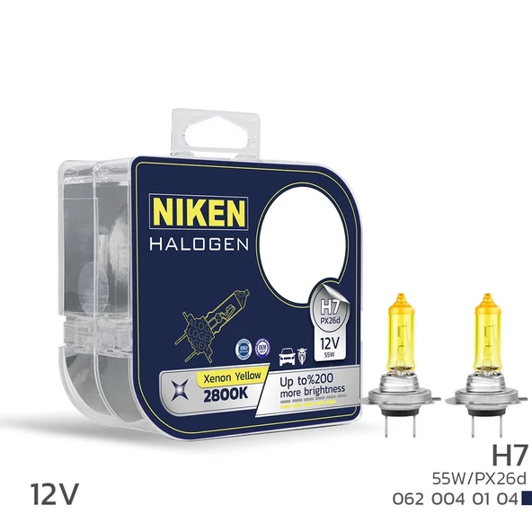 Niken 12V H7 55W Sarı Işık Ampul PX26d 2800K ürün görseli