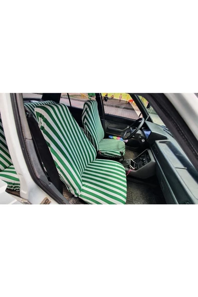 Oto Koltuk Uyumlu Kılıfı Zebra Desenli Servis Kılıf Çizgili Yeşil - 2