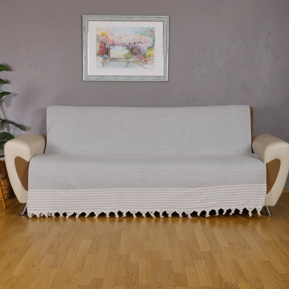 Buldan İşi Kaymaz Pamuklu Koltuk Örtüsü 170x210 Cm Koltuk Şalı Çekyat Kanepe Örtüsü - 5