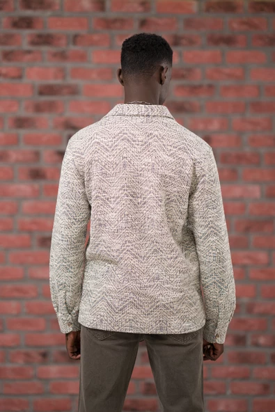 Brenzo Yarı Oversize (Hafif Bol) Desenli Oduncu Gömlek - Resim 11