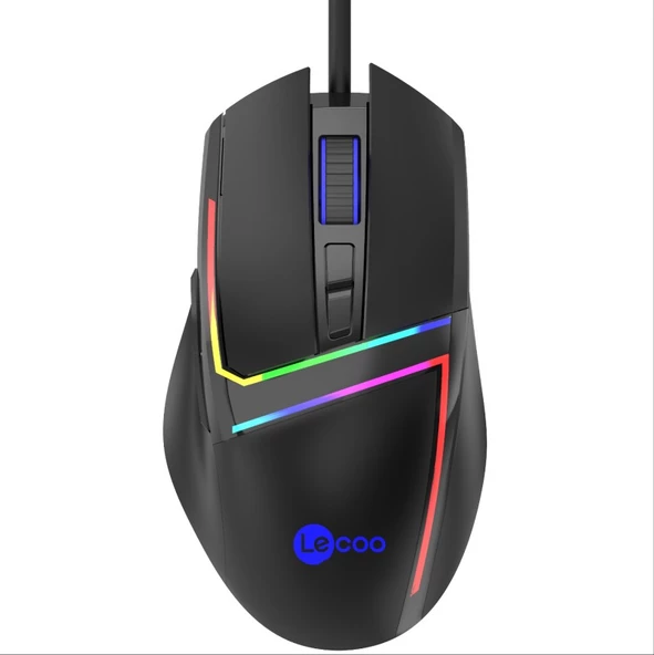 LENOVO LECOO MS106 Usb+Kablolu 3200DPI+7 Tuşlu RGB Aydınlatmalı Gaming Mouse