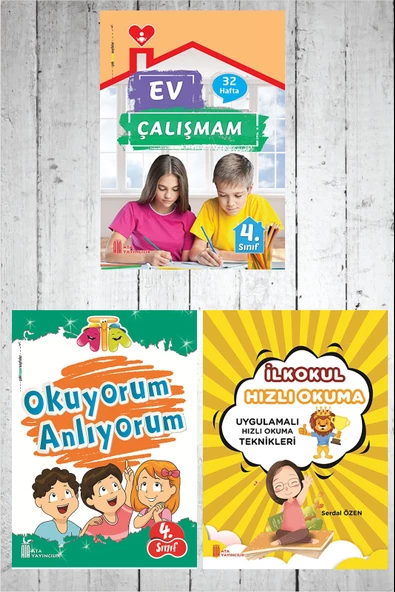 4.Sınıf Ev Çalışmalarım+Okuyorum Anlıyorum+Hızlı Okuma ürün görseli 1