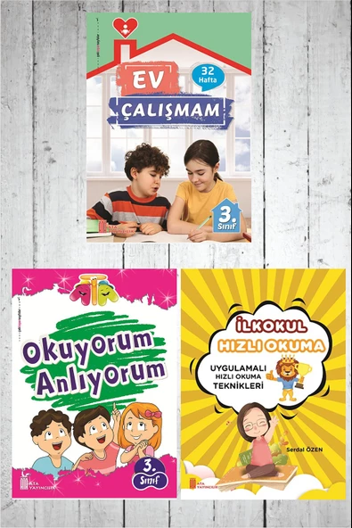 3.Sınıf Ev Çalışmalarım+Okuyorum Anlıyorum+Hızlı Okuma ürün görseli 1