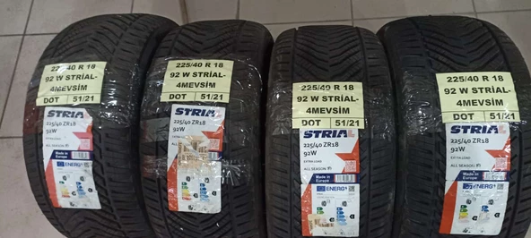 225/40 R 18 92 W(XL)ALL SEASON STRİAL-4MEVSİM-(4ADET TAKIM HALİNDE SATIŞ)ÜRETİM TARİHİ:2021 2254018