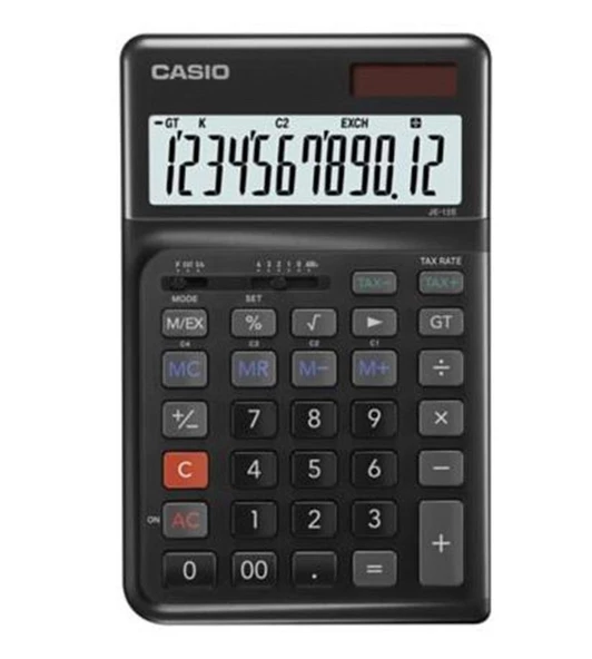 Casio Siyah 12 Hane Masa Üstü Ergonomik Tuşlu Hesap Makinesi - Resim 2