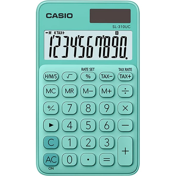 Casio Cep Tipi 10 Hane Yeşil Hesap Makinesi