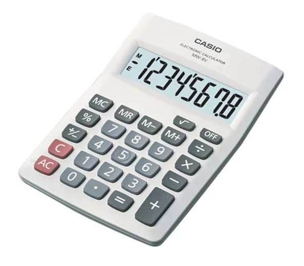 Casio 8 Hane Beyaz Masa Üstü Hesap Makinesi