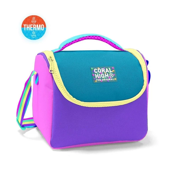 Coral High Thermo Beslenme Çantası Mor Pastel Renkli 11759
