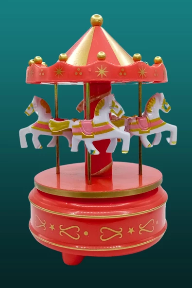 Atlı Karınca Müzik Kutusu Kurmalı Kırmızı Büyük No.3 - 8