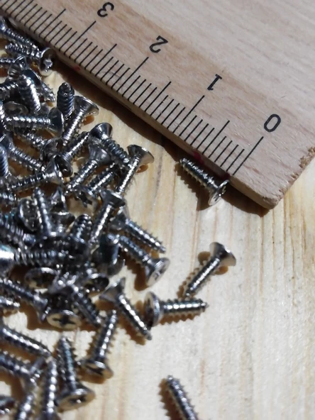 50 ADET 7,5 MM MİNİ AHŞAP MENTEŞE KİLİT HOBİ VİDASI NİKEL - 1