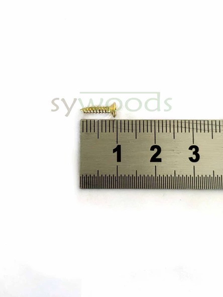 50 ADET 9,5 MM MİNİ AHŞAP MENTEŞE KİLİT HOBİ VİDASI SARI - 3