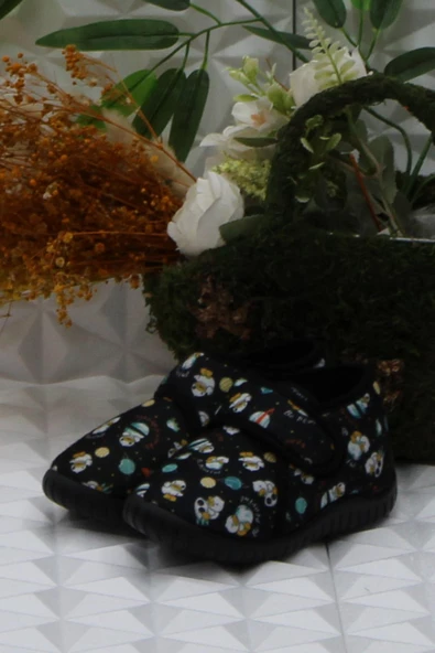 Fort Sly 5397 Siyah Anaokulu Kreş Ev Erkek Çocuk Panduf Ayakkabı - Resim 3