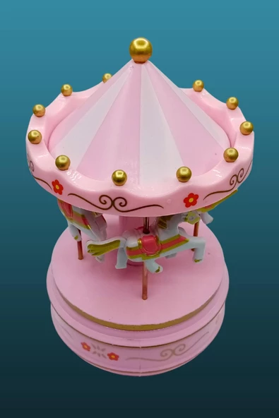 Atlı Karınca Müzik Kutusu Kurmalı Pembe Büyük No.2 - 9