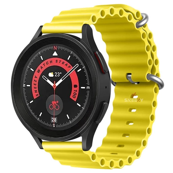 Amazfit Watch Seaflex Ocean GTR 3 Pro-GTR 3-GTR 2e-GTS 2-GTR 47mm 22mm Uyumlu Silikon Kordon  Sarı