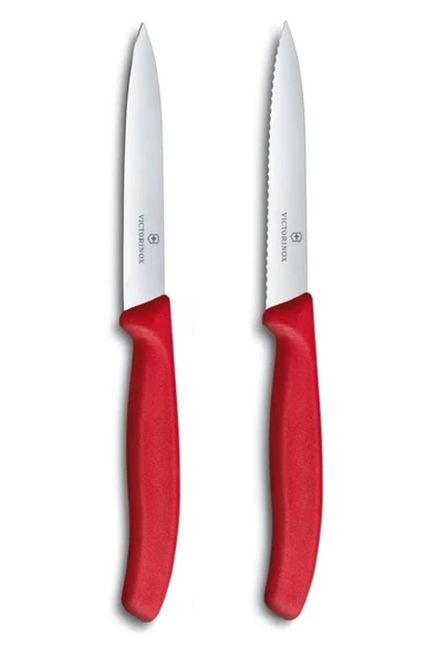 Victorinox Kırmızı Bıçak Seti 2 Li 10 Cm