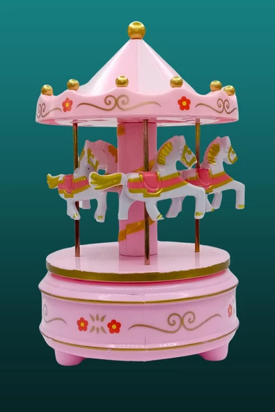 Atlı Karınca Müzik Kutusu Kurmalı Pembe Büyük No.2 - 11