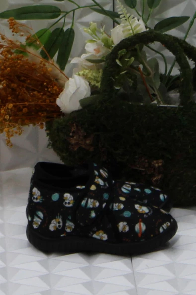 Fort Sly 5397 Siyah Anaokulu Kreş Ev Erkek Çocuk Panduf Ayakkabı - Resim 2