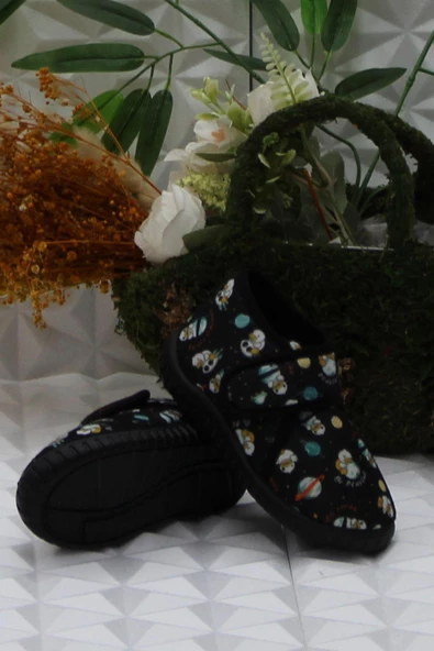 Fort Sly 5397 Siyah Anaokulu Kreş Ev Erkek Çocuk Panduf Ayakkabı - Resim 5