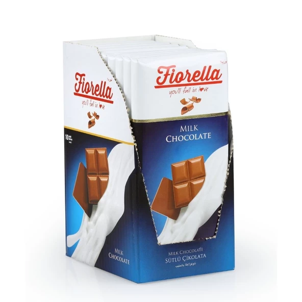 Fiorella Sütlü Çikolata Tablet 80 Gr. 10lu (1 Kutu) - Resim 2
