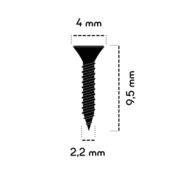50 ADET 9,5 MM MİNİ AHŞAP MENTEŞE KİLİT HOBİ VİDASI SİYAH - 2