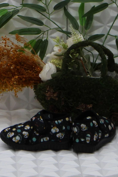 Fort Sly 5397 Siyah Anaokulu Kreş Ev Erkek Çocuk Panduf Ayakkabı - Resim 4