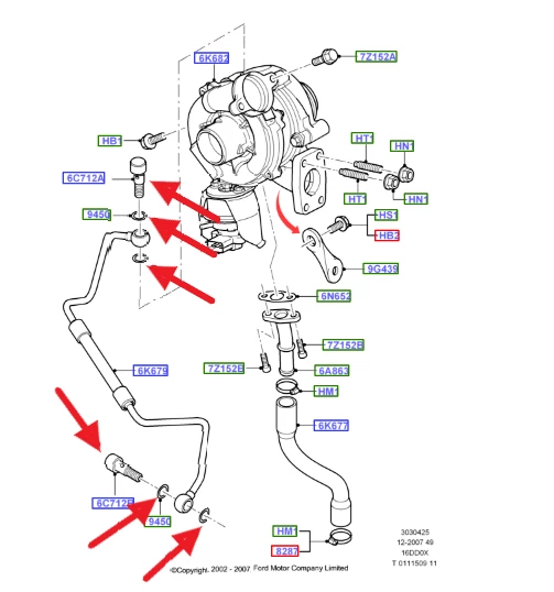 Ford C-max Turbo Şarj Civata Ve Bakır Pul Takımı 1.6 Dizel 2003-2011 - 3