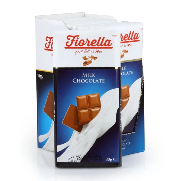 Fiorella Sütlü Çikolata Tablet 80 Gr. 10lu (1 Kutu)