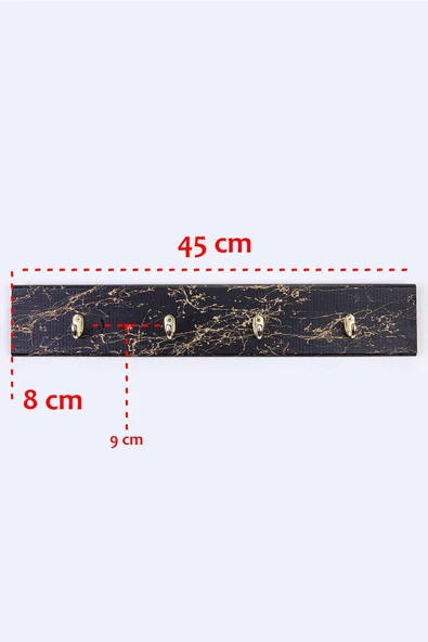 Omers Fincan Askısı 45 Cm Siyah Gold Desen - Resim 5