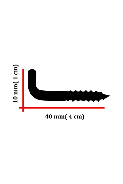 10 adet L kanca askı 4 cm vida no 4 askı şofben montaj vidası anahtarlık bijuteri - 2