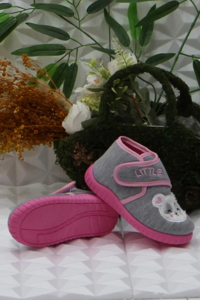 Fort Sly 8333 Gri Anaokulu Kreş Ev Kız Çocuk Panduf Ayakkabı - Resim 5
