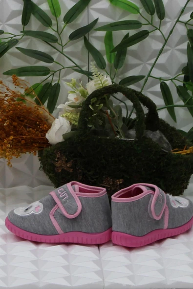 Fort Sly 8333 Gri Anaokulu Kreş Ev Kız Çocuk Panduf Ayakkabı - Resim 4