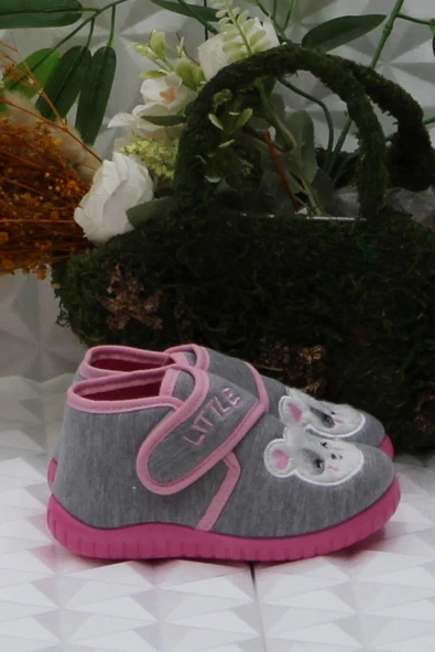 Fort Sly 8333 Gri Anaokulu Kreş Ev Kız Çocuk Panduf Ayakkabı - Resim 2