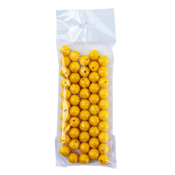 Yüzen Sazan Boncuğu - 14 MM - 50'li - Sarı - 4