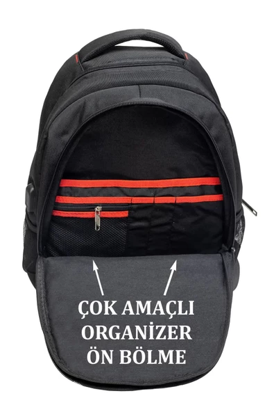 Gri Sportif Darbe Emici Su Geçirmez 14-16 inç Laptop Sırt Çantası - 8