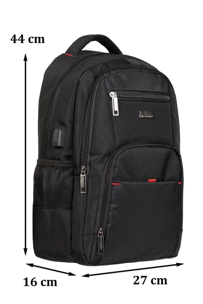 Siyah Sportif Darbe Emici Su Geçirmez 13,3-14 inç Laptop Sırt Çantası - 3